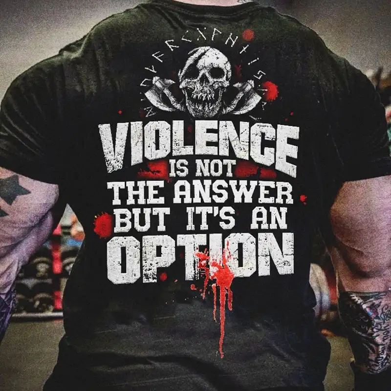 Rheaclot Vikings Violence Is Not The Answer Printing Men's Casual Fashion T-shirt
Rheaclot Vikings Violence Is Not The Answer Printing Men's Casual Fashion T-shirt