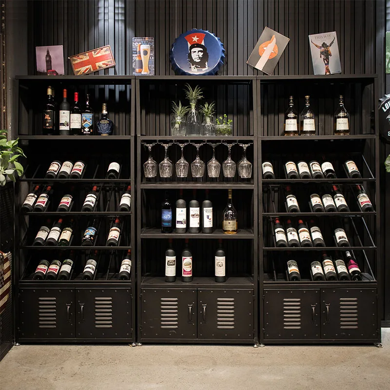 Retro restaurant wrought iron wine cabinet against the wall bar floor red wine rack industrial style American wine rack
Retro restaurant wrought iron wine cabinet against the wall bar floor red wine rack industrial style American wine rack
