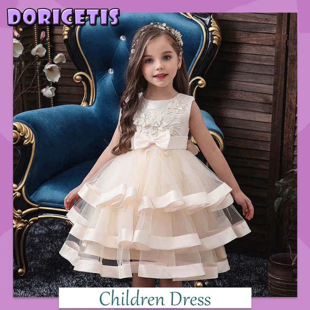 Girls Dress Flower Embroidered Sleeveless Fluffy Mesh Skirt Children Performance Evening Formal Dress Little Girl Princess Dress
Girls Dress Flower Embroidered Sleeveless Fluffy Mesh Skirt Children Performance Evening Formal Dress Little Girl Princess Dress