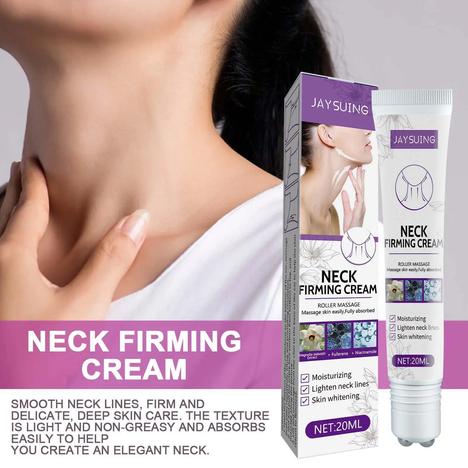20ml Roller Neck Firming Cream Anti Aging Whiten Moisturize Rejuvenation Lines Lighten Cream Firming Remover Skin Wrinkle N M3k0
20ml Roller Neck Firming Cream Anti Aging Whiten Moisturize Rejuvenation Lines Lighten Cream Firming Remover Skin Wrinkle N M3k0