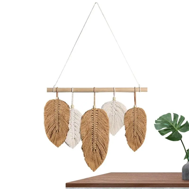 Nordic Style Boho Wall Hanging Feathers Woven Leaf Tapestries Decoration With Tassels Wall Decor For Home Or Room Decor
Nordic Style Boho Wall Hanging Feathers Woven Leaf Tapestries Decoration With Tassels Wall Decor For Home Or Room Decor