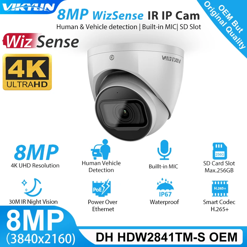 Видеокамера видеонаблюдения Vikylin для Dahua 4K HDW2841TM-S 8 Мп Wizsense POE MIC слот для SD-карты H.265 IR 30m IVS Onvif IP67 Starlight IP Cam
Видеокамера видеонаблюдения Vikylin для Dahua 4K HDW2841TM-S 8 Мп Wizsense POE MIC слот для SD-карты H.265 IR 30m IVS Onvif IP67 Starlight IP Cam