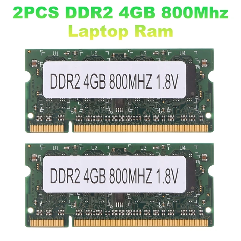 2PCS DDR2 4GB 800Mhz Laptop Ram PC2 6400 2RX8 200 Pins SODIMM For AMD Laptop Memory 
2PCS DDR2 4GB 800Mhz Laptop Ram PC2 6400 2RX8 200 Pins SODIMM For AMD Laptop Memory