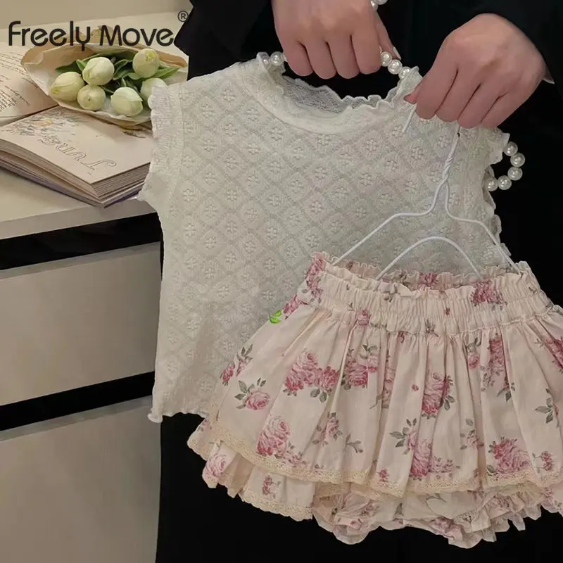 2023 Kids Clothes Set New Summer Girls Sleeveless Floral Top & Flowers Shorts Korean Style Toddlers Kids 2pcs Outfits
2023 Kids Clothes Set New Summer Girls Sleeveless Floral Top & Flowers Shorts Korean Style Toddlers Kids 2pcs Outfits