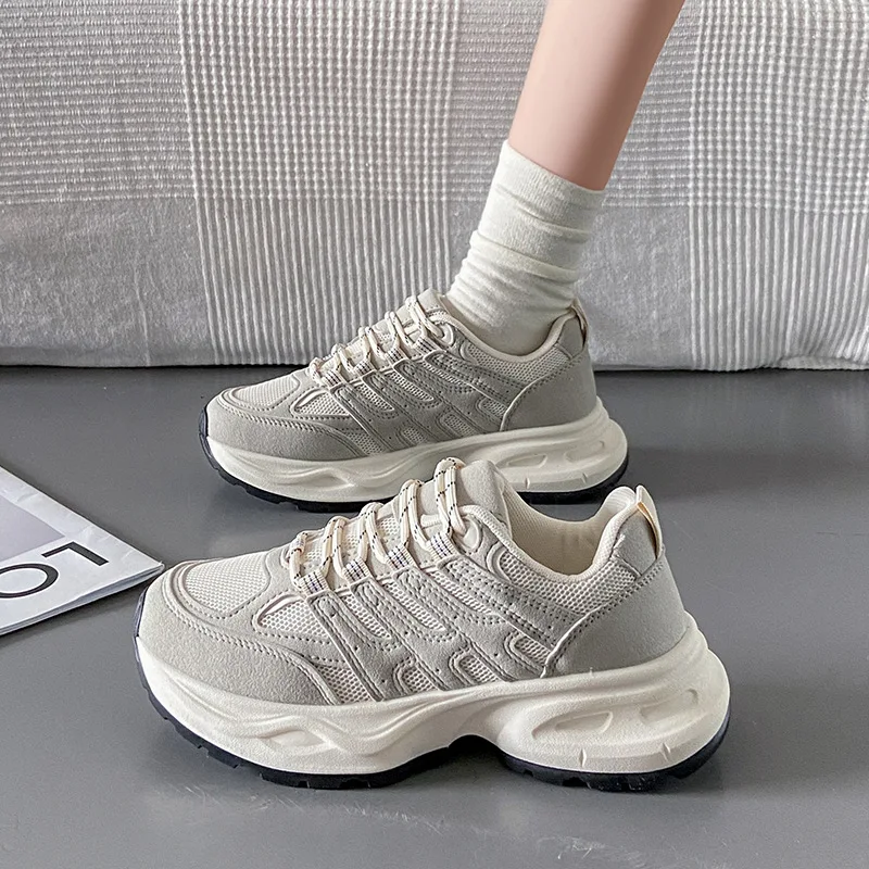 Pop shoes female spring and fall new thick bottom muffin running shoes mesh breathable versatile sports and leisure shoes
Pop shoes female spring and fall new thick bottom muffin running shoes mesh breathable versatile sports and leisure shoes