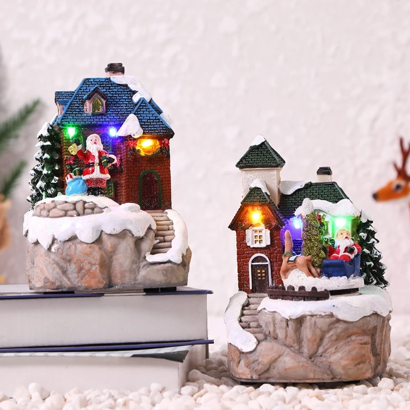 Christmas Scene Snowy Village House with Colorful LED Light Revolving Santa Claus Musical Animated Battery Operated Luminous
Christmas Scene Snowy Village House with Colorful LED Light Revolving Santa Claus Musical Animated Battery Operated Luminous