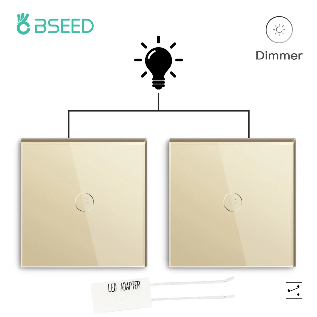 Диммерные выключатели BSEED 2 шт., стеклянная панель 
Диммерные выключатели BSEED 2 шт., стеклянная панель