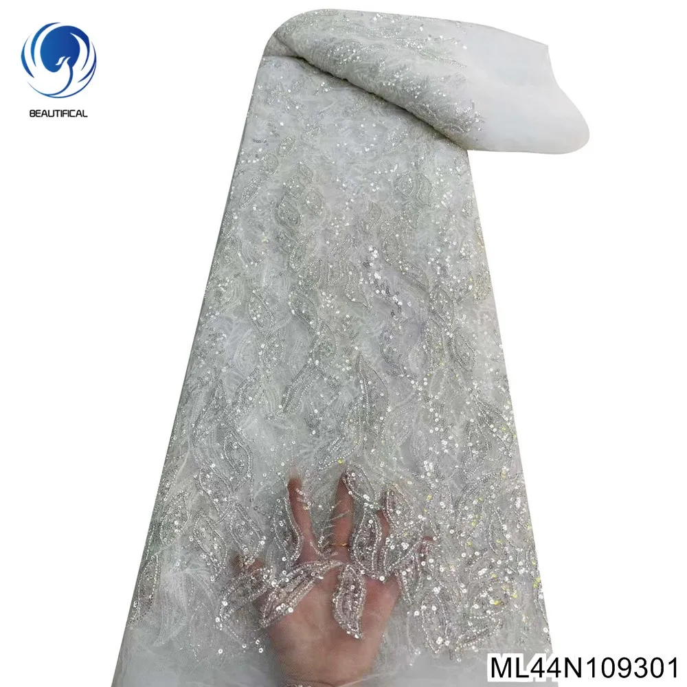 The Most Popular Temperament Vintage Long Dress 5 Yards African Sequins Lace Fabric and Handmade Beaded Ornament ML44N1093
The Most Popular Temperament Vintage Long Dress 5 Yards African Sequins Lace Fabric and Handmade Beaded Ornament ML44N1093