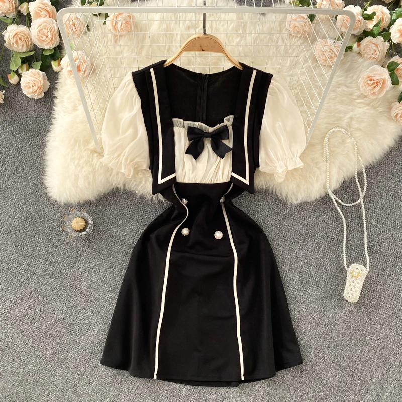 Женское Повседневное платье-трапеция, черное облегающее платье с квадратным вырезом, коротким рукавом и бантом, весна-лето 2022, E104
Женское Повседневное платье-трапеция, черное облегающее платье с квадратным вырезом, коротким рукавом и бантом, весна-лето 2022, E104