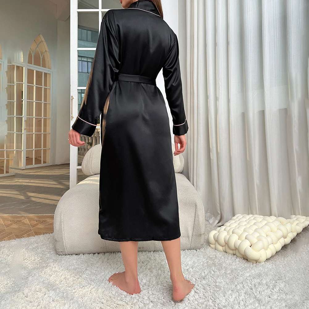 Women Silk Satin Comfortable Soft Bathrobe Nightwear Kimono Lingerie Bride Dress Gown Solid Sleepwear Sexy Long Nightgown
Women Silk Satin Comfortable Soft Bathrobe Nightwear Kimono Lingerie Bride Dress Gown Solid Sleepwear Sexy Long Nightgown