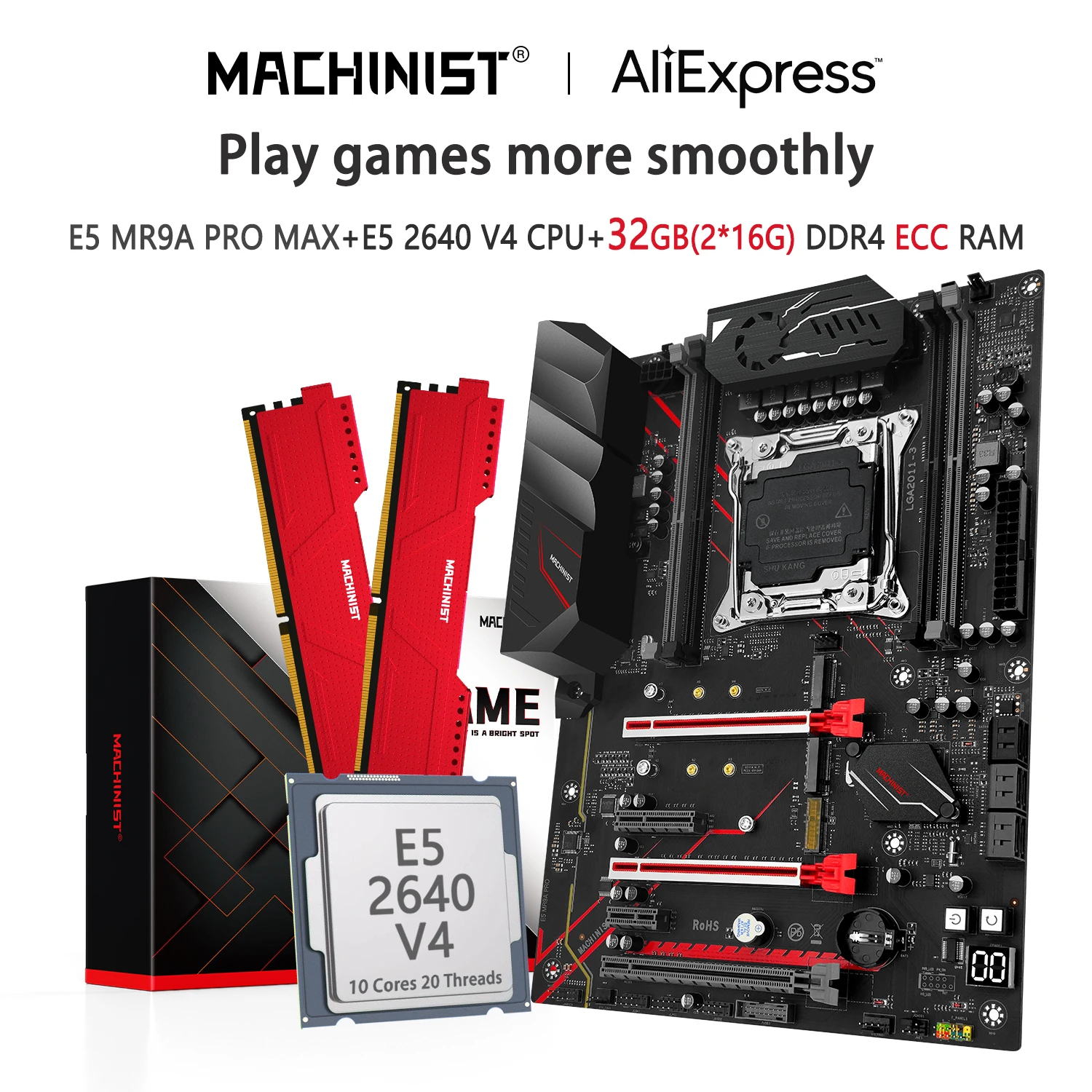 MACHINIST X99 комплект материнской платы LGA 2011-3 комплект Xeon E5 2640 V4 ЦП DDR4 ECC ОЗУ 32 ГБ (2*16 Гб) Память SSD Nvme M.2 ATX MR9A PRO
MACHINIST X99 комплект материнской платы LGA 2011-3 комплект Xeon E5 2640 V4 ЦП DDR4 ECC ОЗУ 32 ГБ (2*16 Гб) Память SSD Nvme M.2 ATX MR9A PRO