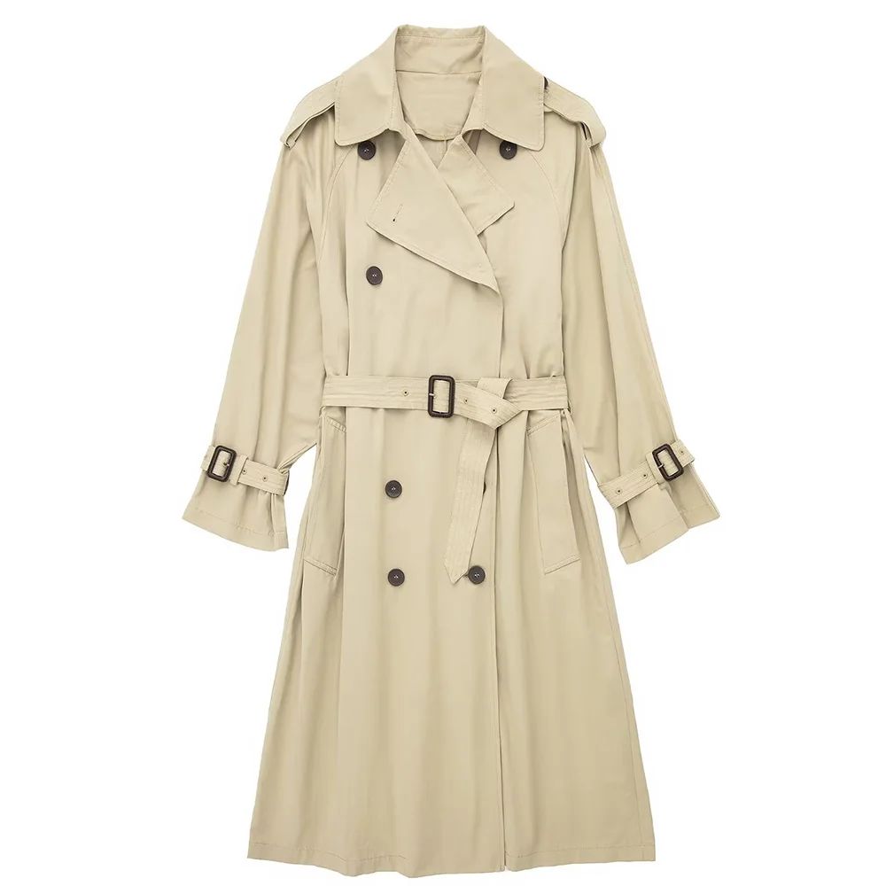 PB&ZA Trench Coat for Women Beige Long Outerwear Loose Windbreaker Double Breasted Belt Casual Oversize Autumn Clothes 4369240
PB&ZA Trench Coat for Women Beige Long Outerwear Loose Windbreaker Double Breasted Belt Casual Oversize Autumn Clothes 4369240