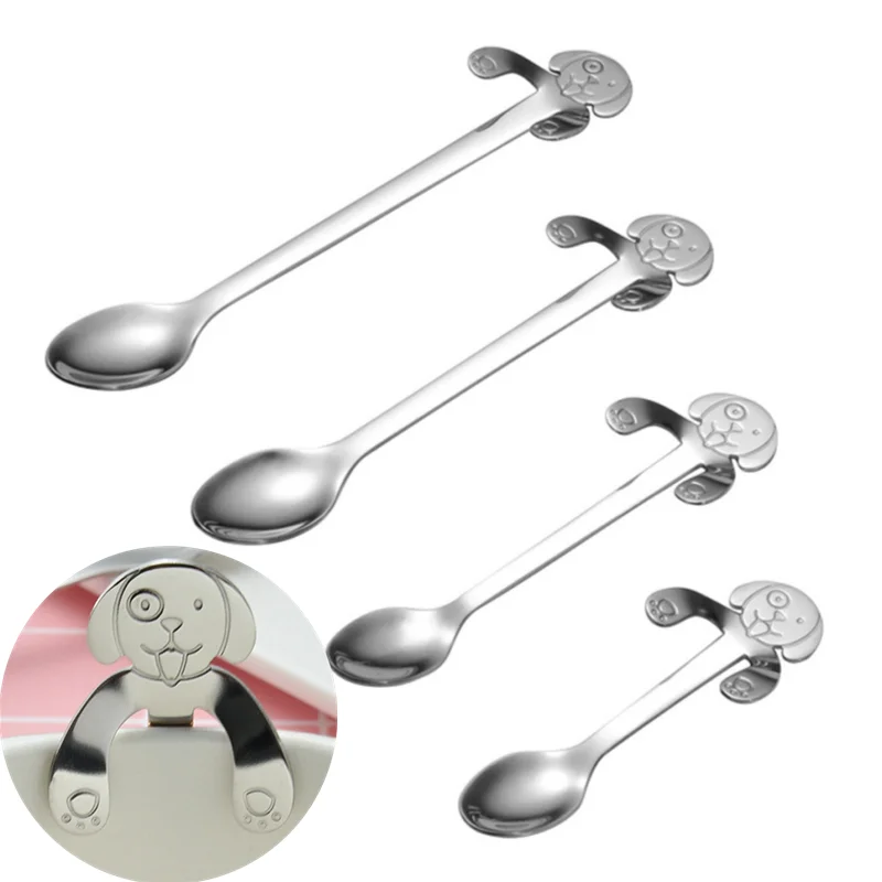 

1 Pc Creative Spoon Puppy Coffee Spoon Stainless Steel Cartoon Dog Spoon Long Handle Spoons Flatware Drinking Tools