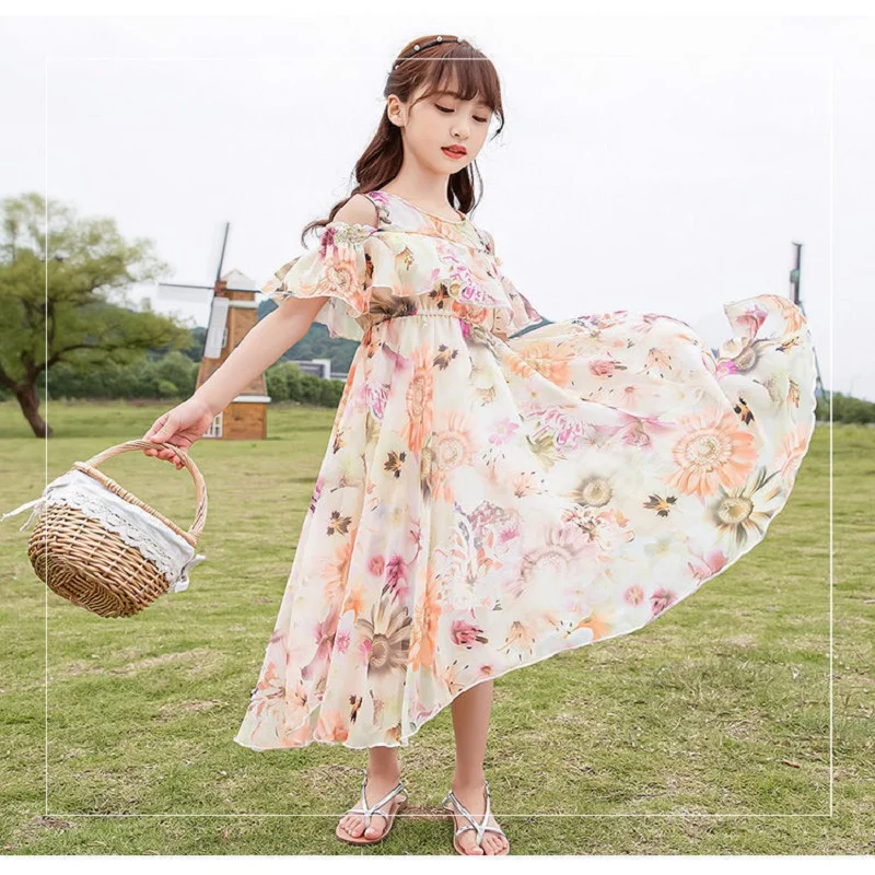 2022 Summer Brand Baby Girls Off The Shoulder Dress Flower Print Ruffle Sleeve Brand Chiffon Dresses Casual Wear vestidos
2022 Summer Brand Baby Girls Off The Shoulder Dress Flower Print Ruffle Sleeve Brand Chiffon Dresses Casual Wear vestidos
