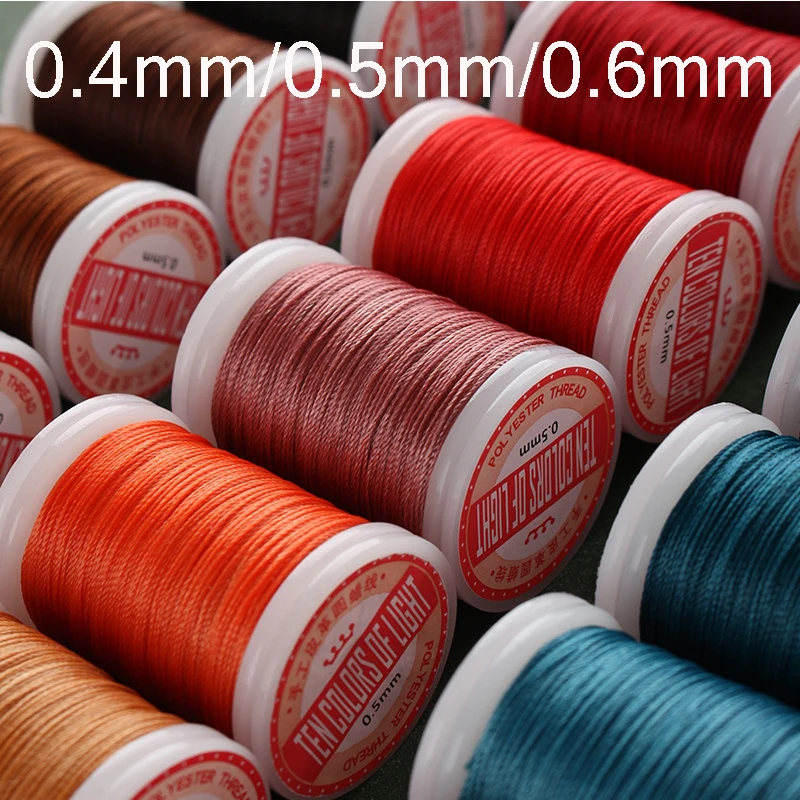 0.4/0.5/0.6mm 75-135m Round Waxed Thread Polyester Cord Wax Coated String for Braided Bracelets DIY Leather Sewing Accessories
0.4/0.5/0.6mm 75-135m Round Waxed Thread Polyester Cord Wax Coated String for Braided Bracelets DIY Leather Sewing Accessories