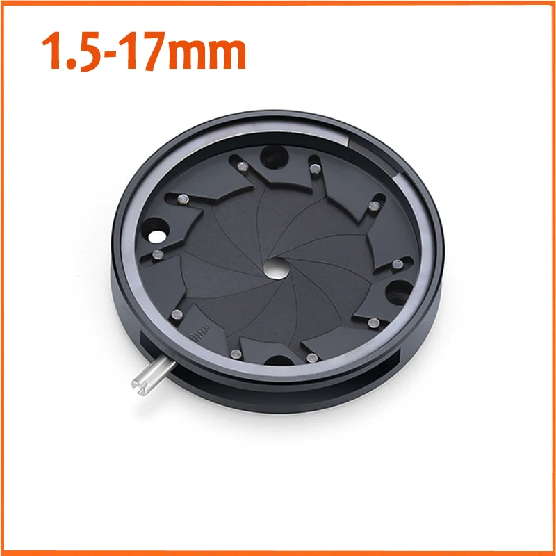 1pc 1.5-17MM Amplifying Zoom Adjustable Iris Aperture Diaphragm for Microscope Digital Camera Telescope with 10 Blades
1pc 1.5-17MM Amplifying Zoom Adjustable Iris Aperture Diaphragm for Microscope Digital Camera Telescope with 10 Blades