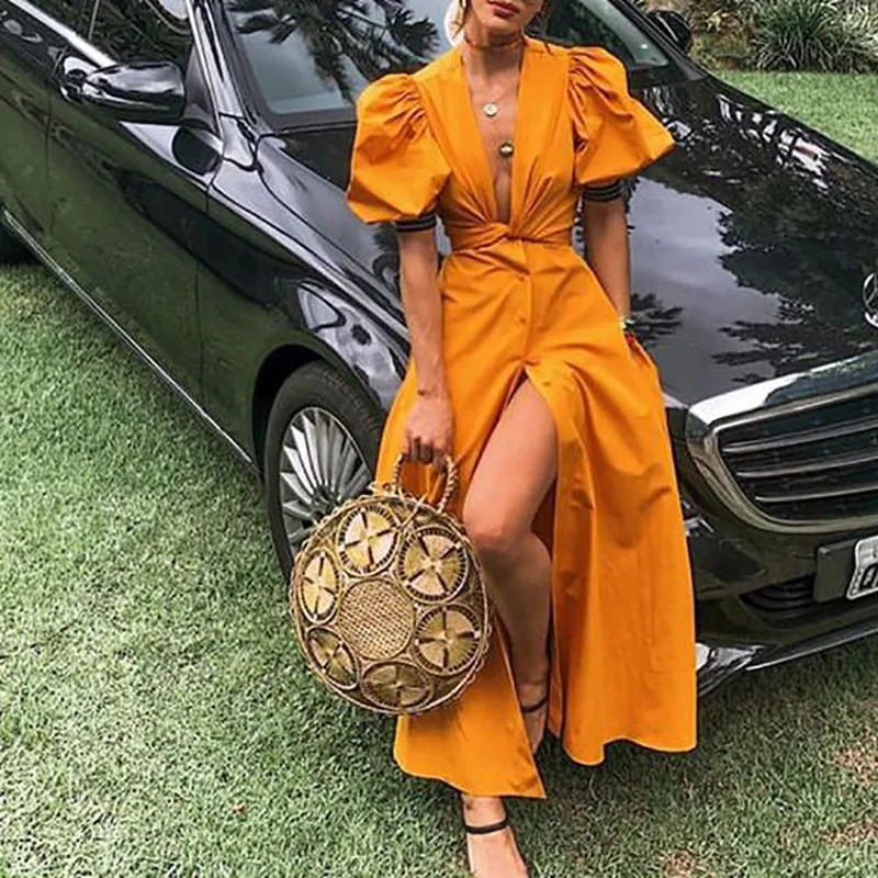 Summer Vacation Corset Long Dress Women Elegant Fashion Short Puff Sleeve V Neck High Waist Slit Maxi Dress Outfits Y2K Clothes
Summer Vacation Corset Long Dress Women Elegant Fashion Short Puff Sleeve V Neck High Waist Slit Maxi Dress Outfits Y2K Clothes
