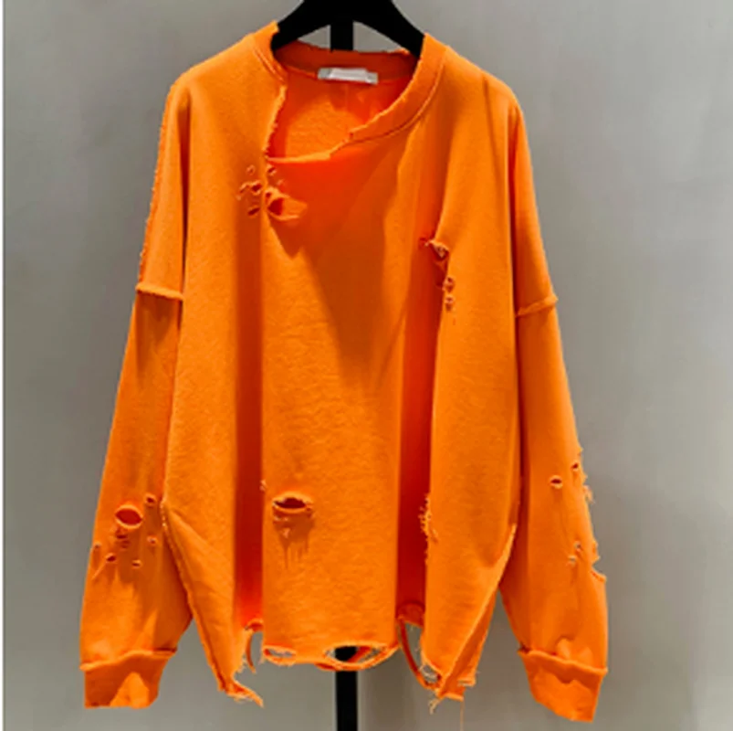Ripped Sweatshirt Loose Round Neck Mid-length Women's Sweatshirt O-neck Long-sleeved Korean Pullover Women 2021 Fashion Clothing
Ripped Sweatshirt Loose Round Neck Mid-length Women's Sweatshirt O-neck Long-sleeved Korean Pullover Women 2021 Fashion Clothing