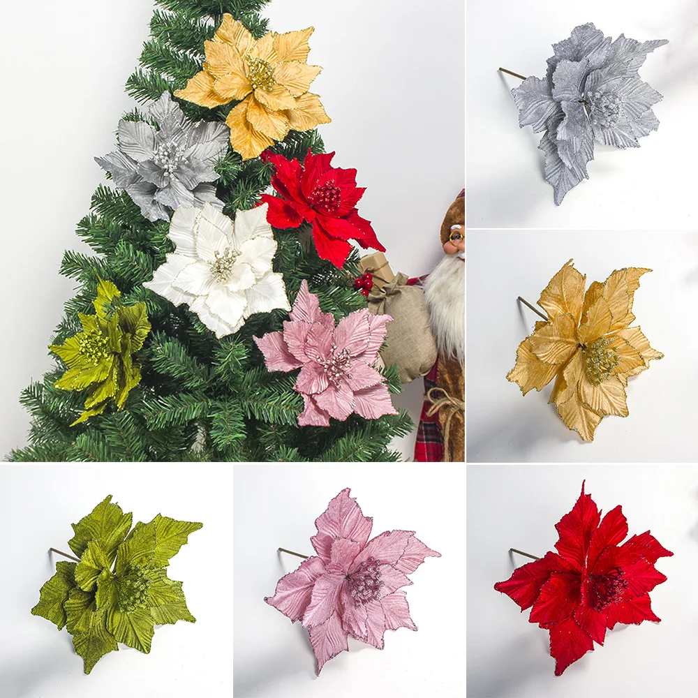 Christmas Poinsettia Decorations 2024 Christmas Tree Hanging Pendant Artificial Glittering Flower Home Garden Ornaments
Christmas Poinsettia Decorations 2024 Christmas Tree Hanging Pendant Artificial Glittering Flower Home Garden Ornaments