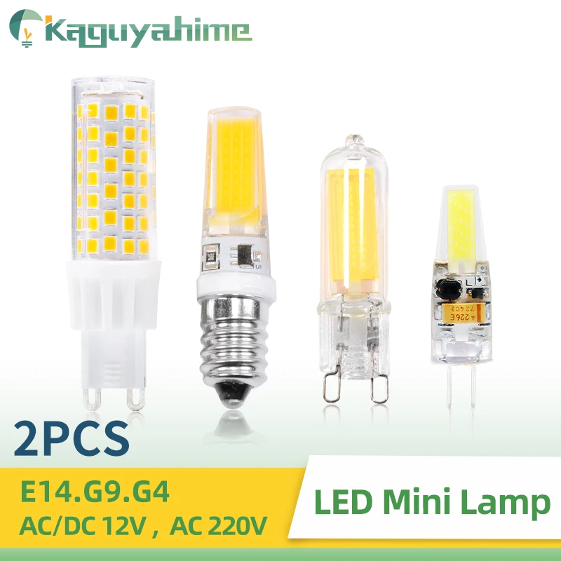 

KPS 2pcs Ceramic SMD/Glass COB Dimmable LED G4 G9 Lamp E14 Bulb 3W 5W 7W 9W 12W No Flicker AC 220V DC12V Replacement Halogen