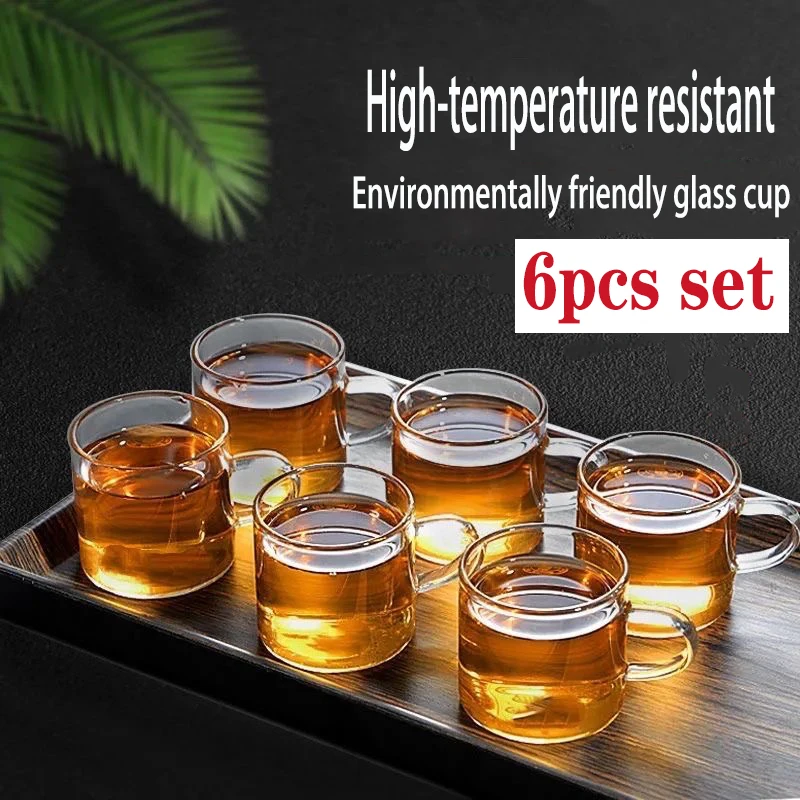 6Pcs Glass Cup Transparent Handmade Heat Resistant Tea Cup MINI Whisky Cup 100 centigrade Espresso Coffee Cup Tea cup
6Pcs Glass Cup Transparent Handmade Heat Resistant Tea Cup MINI Whisky Cup 100 centigrade Espresso Coffee Cup Tea cup