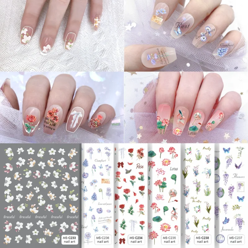 Nail Stickers Camellia flower Lily of the valley lotus Nail Art Water Decals Nail Art Decorations Accessories For Nail Tips
Nail Stickers Camellia flower Lily of the valley lotus Nail Art Water Decals Nail Art Decorations Accessories For Nail Tips
