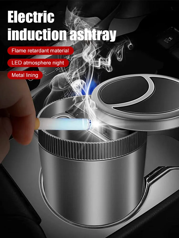 Vehicle ashtray intelligent induction open and close multi-function anti fly ash Metal Smokeless Ashtray with Lid Sealing Ring
Vehicle ashtray intelligent induction open and close multi-function anti fly ash Metal Smokeless Ashtray with Lid Sealing Ring