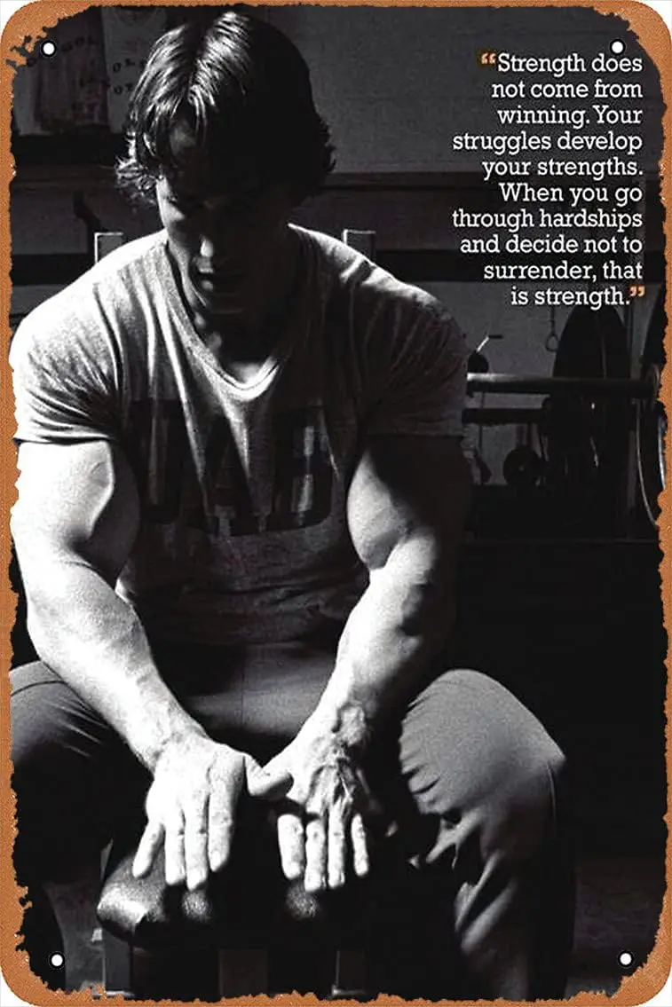 Bodybuldng nsprtonl Ftness Quote Плакат 8x12 nch Ретро Vntge Metl Sgn Home Mn Cve rt