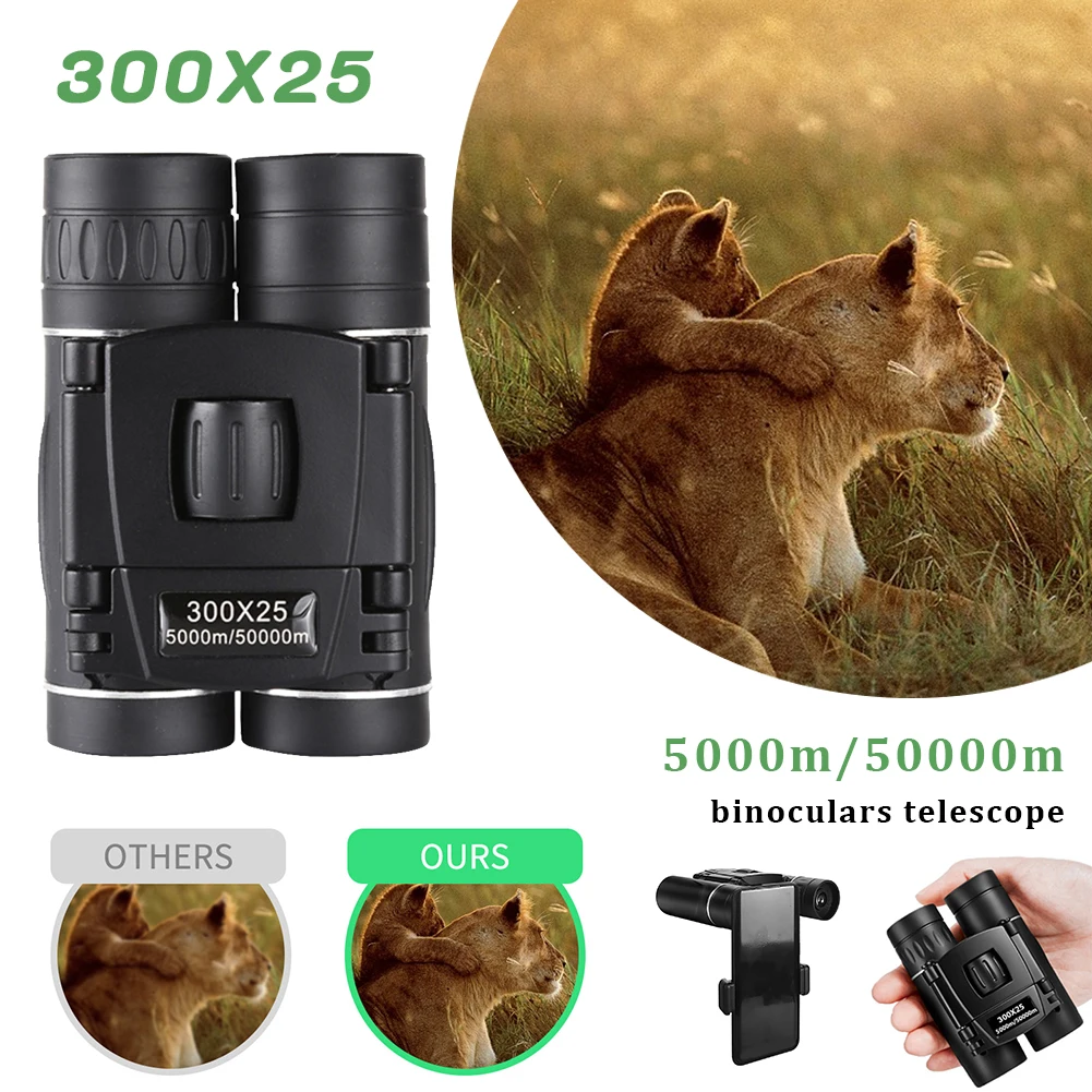 300x25 HD Upgraded Binoculars 5000M Long Range Folding Mini Telescope FMC Optics For Hunting Sports Outdoor Camping Travel
300x25 HD Upgraded Binoculars 5000M Long Range Folding Mini Telescope FMC Optics For Hunting Sports Outdoor Camping Travel