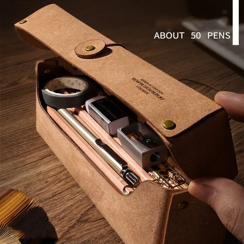Minority Leather Pencil Cases High Quality Pencil Box Regenerated Leather Material Large Capacity Pen Bag
Minority Leather Pencil Cases High Quality Pencil Box Regenerated Leather Material Large Capacity Pen Bag
