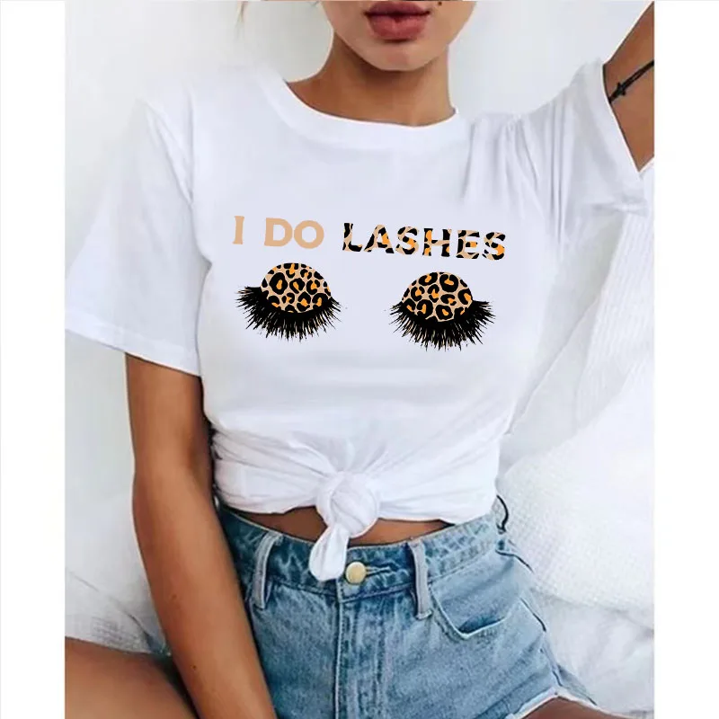Leopard Lovely Make Up Fashion Eyelashes Casual Female Lady Tops Short Sleeve camisetas de mujer para verano Women Loose T-shirt
Leopard Lovely Make Up Fashion Eyelashes Casual Female Lady Tops Short Sleeve camisetas de mujer para verano Women Loose T-shirt