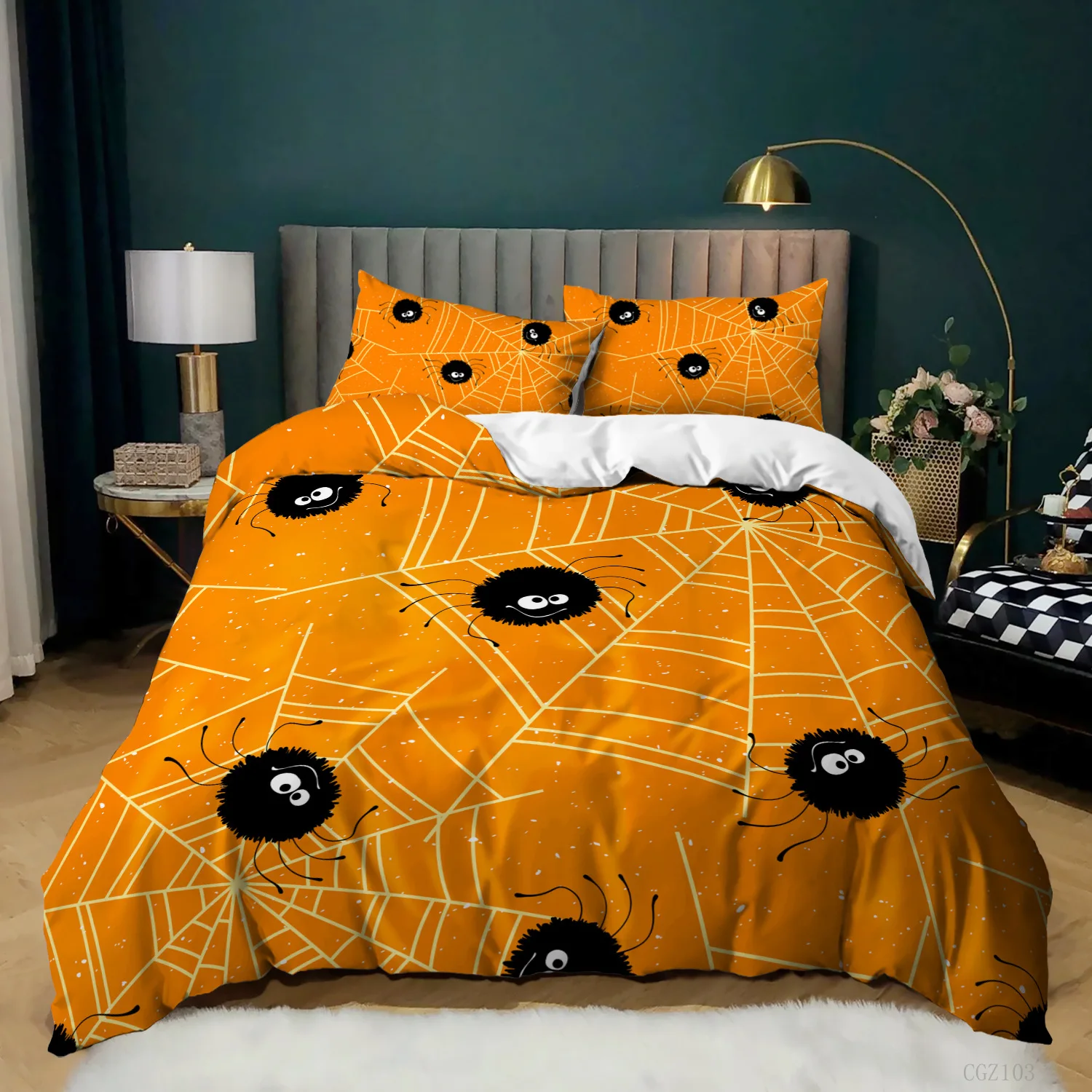 Halloween Bedding Set Gothic Spooky Duvet Cover Pumpkin Lantern Comforter Cover for Kids Boys Bat Spider Web Comforter Cover 
Halloween Bedding Set Gothic Spooky Duvet Cover Pumpkin Lantern Comforter Cover for Kids Boys Bat Spider Web Comforter Cover