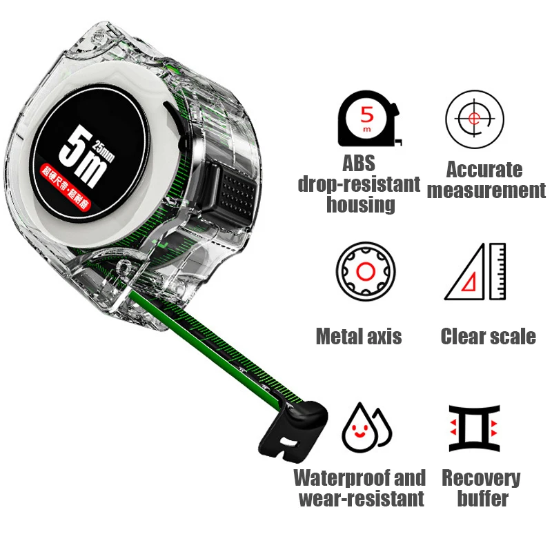2023 5/7.5/10m Fluorescent Tape Measure Woodworking Ruler Transparent Thickened High Carbon Steel Gauge Distance Measuring Tape
2023 5/7.5/10m Fluorescent Tape Measure Woodworking Ruler Transparent Thickened High Carbon Steel Gauge Distance Measuring Tape