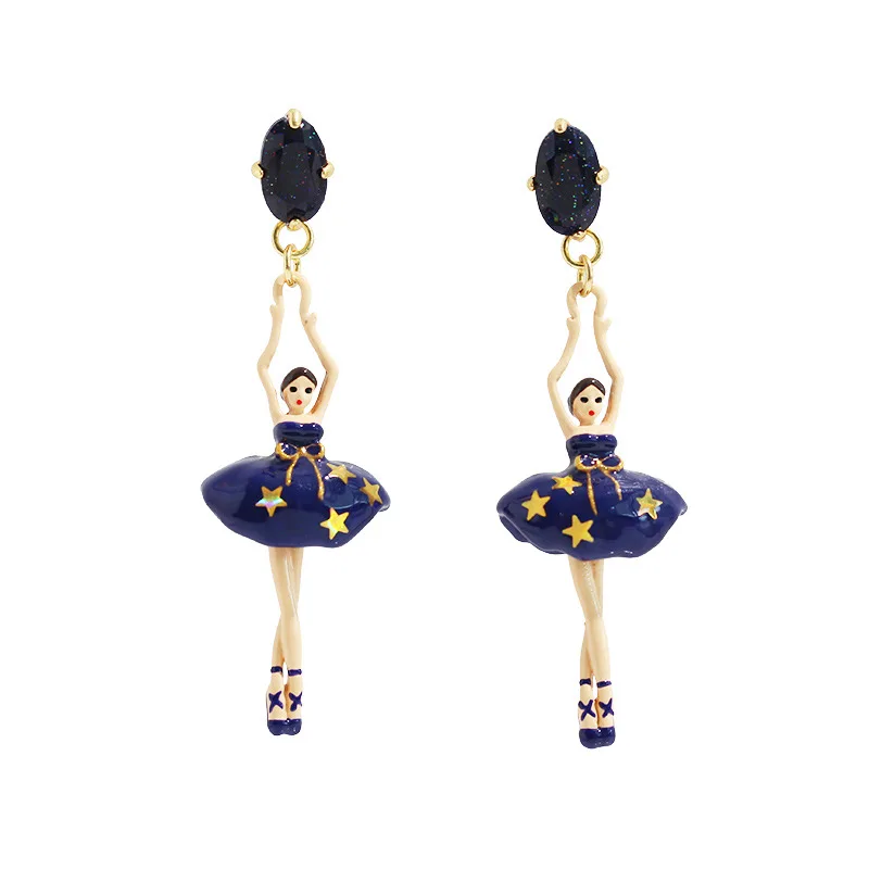 European and American new enamel glaze star ballet earrings ear clips cute temperament earrings
European and American new enamel glaze star ballet earrings ear clips cute temperament earrings