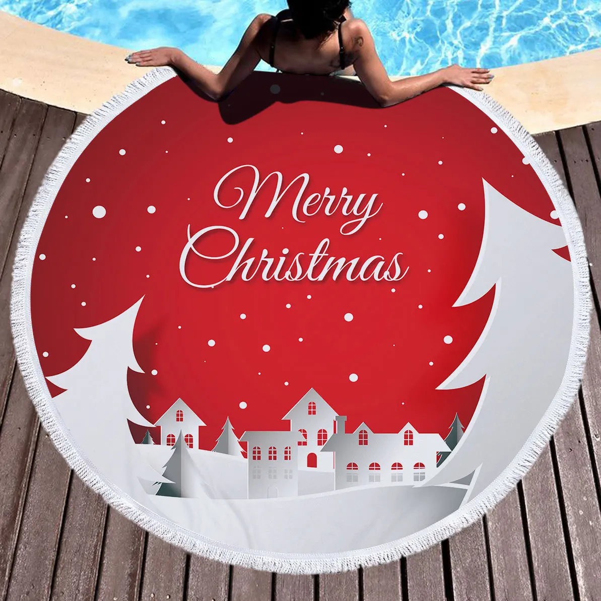 Рождественская тема парео пляжное круглое пляжное полотенце банное полотенце спа Большое пляжное полотенце из микрофибры большие пляжные ... 
Рождественская тема парео пляжное круглое пляжное полотенце банное полотенце спа Большое пляжное полотенце из микрофибры большие пляжные ...