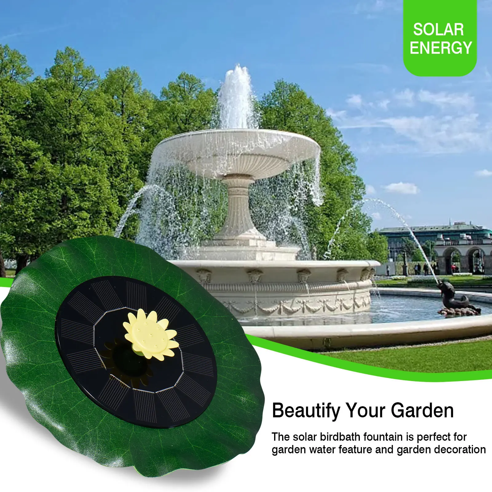 New Solar Fountain With Lotus Leaf Upgraded Solar Fountain Pump Standing Floating Water Fountain For Garden Bird Bath Fish Tank
New Solar Fountain With Lotus Leaf Upgraded Solar Fountain Pump Standing Floating Water Fountain For Garden Bird Bath Fish Tank