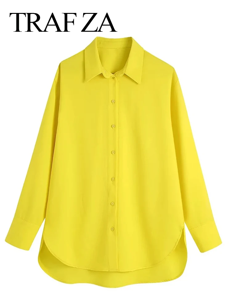 Блузка женская прямая с длинным рукавом, ярко-желтая
Блузка женская прямая с длинным рукавом, ярко-желтая