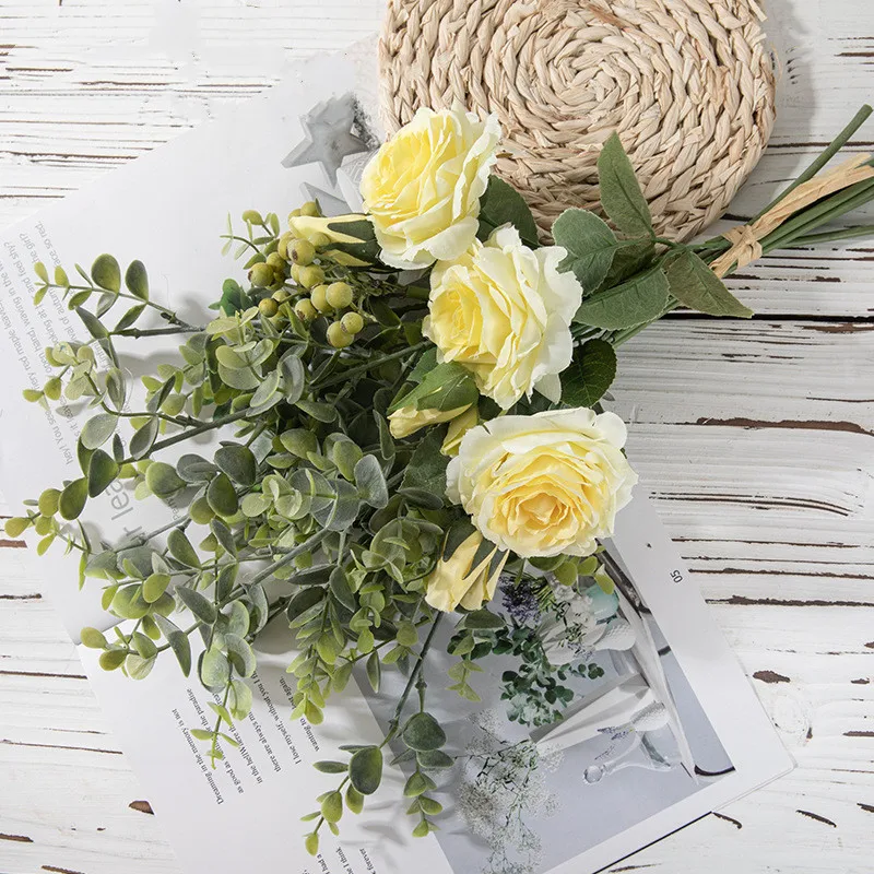 Brand New Eucalyptus INS Wind Rose Artificial Flower for Home Decoration Wedding Hand Holding Flower Wall
Brand New Eucalyptus INS Wind Rose Artificial Flower for Home Decoration Wedding Hand Holding Flower Wall
