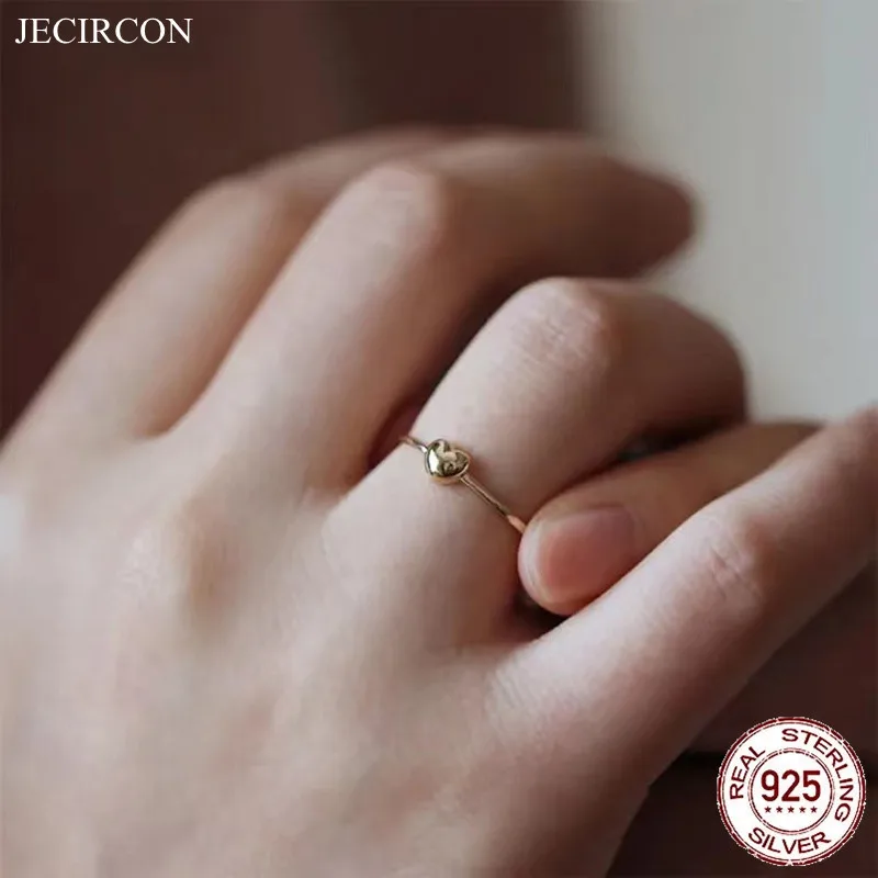 JECIRCON 925 Sterling Silver Plated 14K Gold Heart Ring for Girl Simple Versatile Super Cute Love Ring Party Jewelry Accessories
JECIRCON 925 Sterling Silver Plated 14K Gold Heart Ring for Girl Simple Versatile Super Cute Love Ring Party Jewelry Accessories