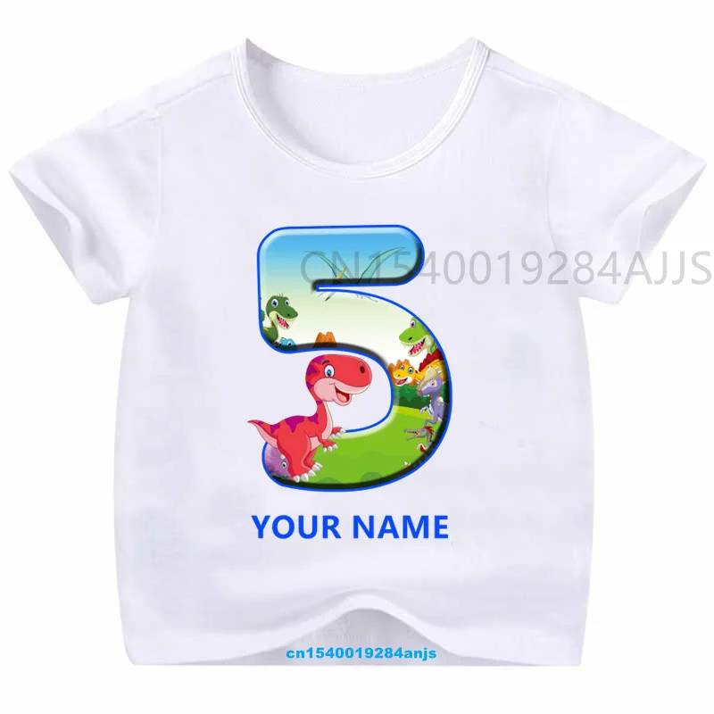 New Hot Selling Kids Dinosaur Birthday Numbers T Shirt Top Party Clothing Boy Girls T Shirt Clothes Custom Name and Age
New Hot Selling Kids Dinosaur Birthday Numbers T Shirt Top Party Clothing Boy Girls T Shirt Clothes Custom Name and Age