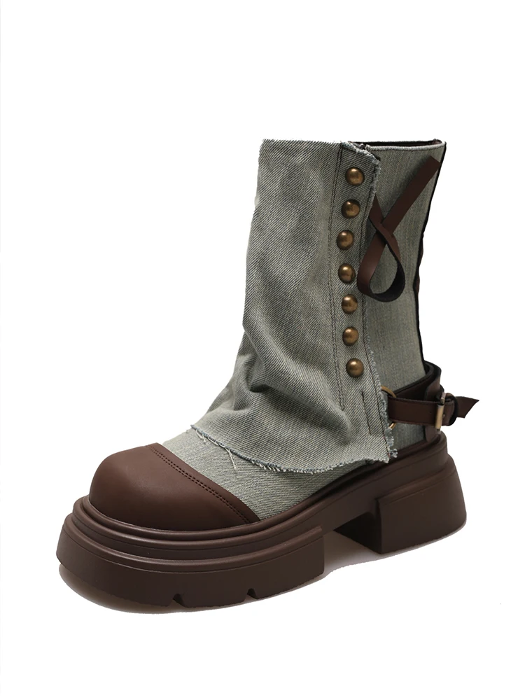 Women's Cowboy Boots Female Shoes Clogs Platform Round Toe Boots-Women Flat Heel Denim Mid-Calf Ladies Med Autumn 2023 Lolita M
Women's Cowboy Boots Female Shoes Clogs Platform Round Toe Boots-Women Flat Heel Denim Mid-Calf Ladies Med Autumn 2023 Lolita M