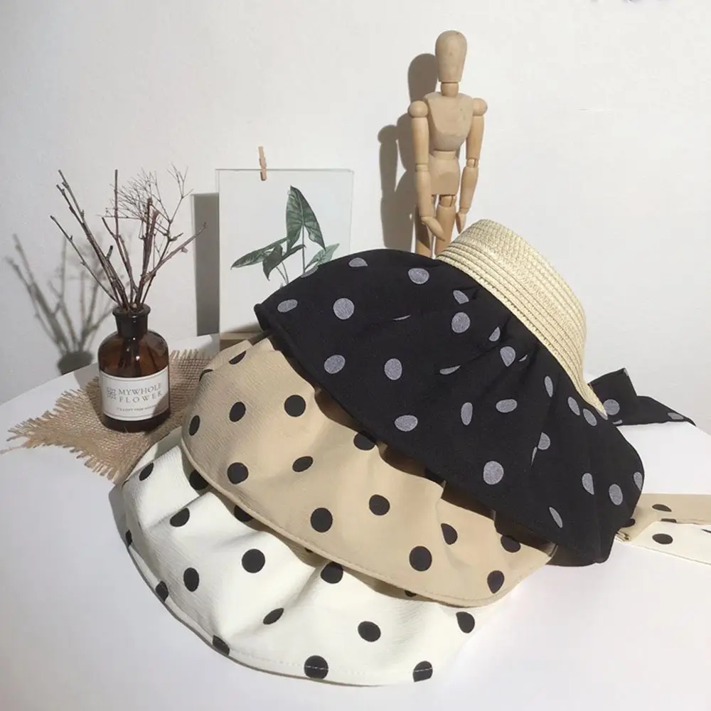 Women Summer Bow Tie Dots Shell Hats UV Protection Visor Caps Empty Top Hat Beach Hat Sun Hat
Women Summer Bow Tie Dots Shell Hats UV Protection Visor Caps Empty Top Hat Beach Hat Sun Hat