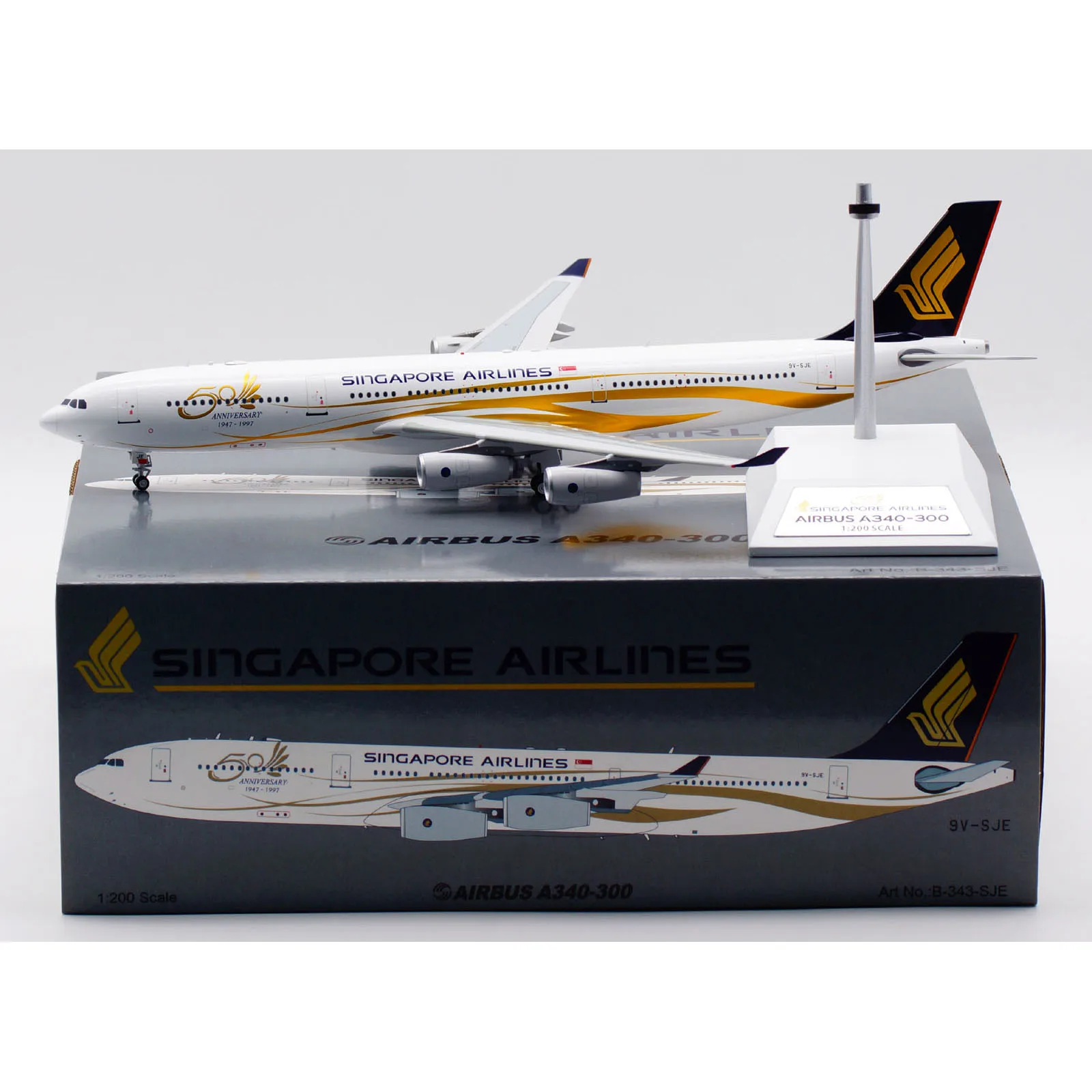 B-343-SJE коллекционный самолет из сплава, подарок B-модели 1:200, авиакомпании SINGAPORE AIRLINES, модель самолета под давлением 9V-SJE
B-343-SJE коллекционный самолет из сплава, подарок B-модели 1:200, авиакомпании SINGAPORE AIRLINES, модель самолета под давлением 9V-SJE