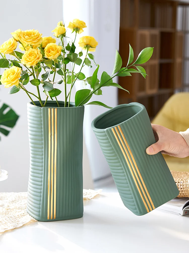 Luxury Modern Ceramic Vase Minimalist Art Shape Dried Flower Pot Fashion Home Decoration Decor Accessories
Luxury Modern Ceramic Vase Minimalist Art Shape Dried Flower Pot Fashion Home Decoration Decor Accessories