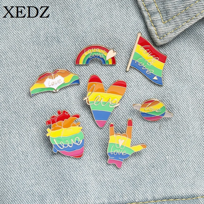 Love Is Love Rainbow Enamel Pin Creative Fashion Gesture Flag Heart Brooch Clothes Couple Badge Ladies Jewelry Gifts for Friends
Love Is Love Rainbow Enamel Pin Creative Fashion Gesture Flag Heart Brooch Clothes Couple Badge Ladies Jewelry Gifts for Friends