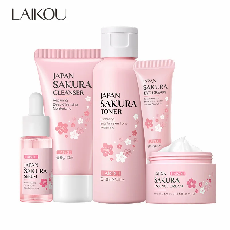 5pcs/set Sakura Face Care Sets Moisturizing Anti-aging Face Eye Cream Serum Toner Facial Cleanser Brightening Skin Care Products
5pcs/set Sakura Face Care Sets Moisturizing Anti-aging Face Eye Cream Serum Toner Facial Cleanser Brightening Skin Care Products