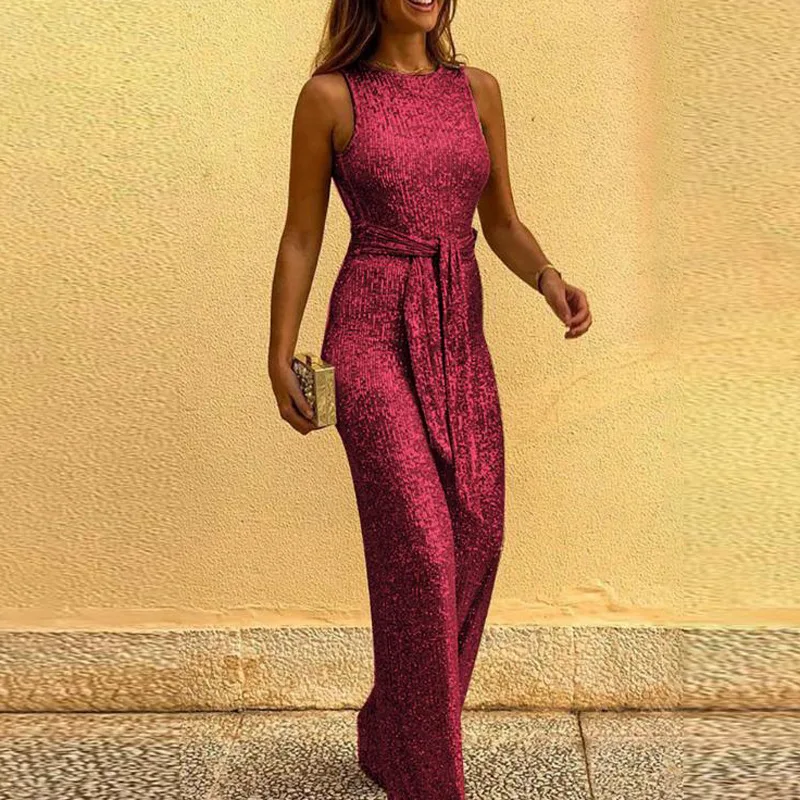 Women Summer 2021 O Neck Sleeveless Personality Sequined Silver Dot Jumpsuits Slim Solid Color Bodysuits Overalls for Women OL
Women Summer 2021 O Neck Sleeveless Personality Sequined Silver Dot Jumpsuits Slim Solid Color Bodysuits Overalls for Women OL