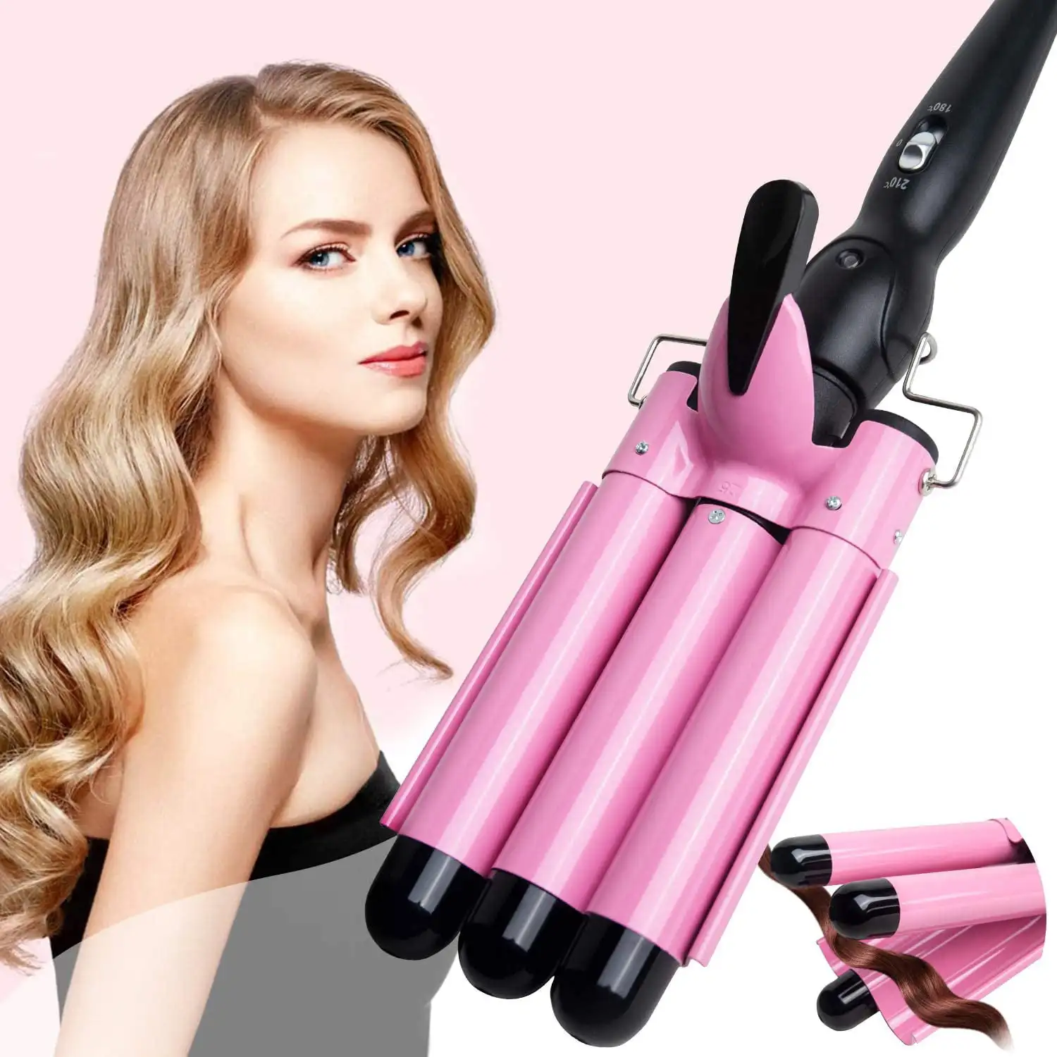 3 Barrel Curling Iron Wand, 25mm Portable Temperature Adjustable Control Hair Waving Styling Tools, Hair Crimper, Hair Waver Hea
3 Barrel Curling Iron Wand, 25mm Portable Temperature Adjustable Control Hair Waving Styling Tools, Hair Crimper, Hair Waver Hea