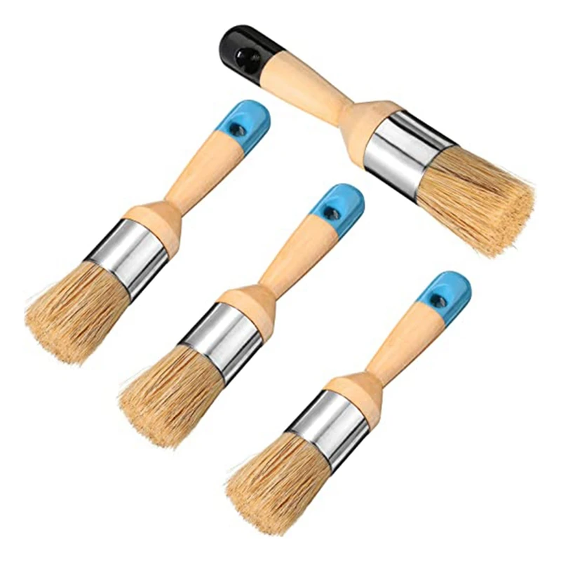 4Pcs Chalk and Wax Paint Brush Set for Furniture DIY Painting and Waxing Tool Natural Bristles Round Wood Handle Brushes
4Pcs Chalk and Wax Paint Brush Set for Furniture DIY Painting and Waxing Tool Natural Bristles Round Wood Handle Brushes