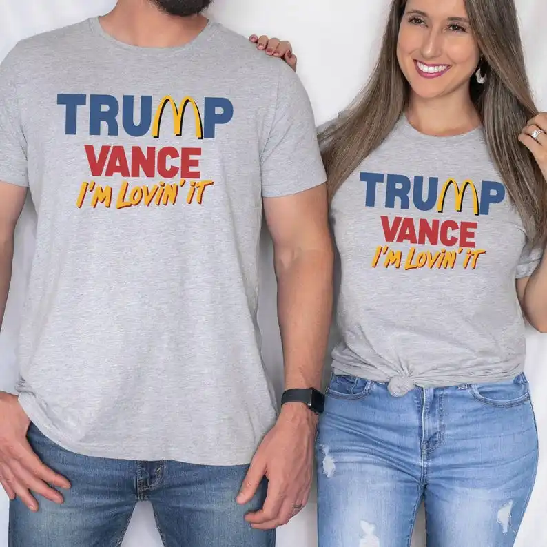 Футболка Trump Vance I'm Loving It футболка с пародой McDonald's патриотическая рубашка